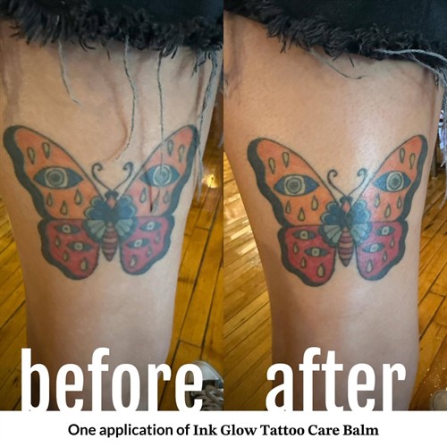 Results b4 and after of tattoo products