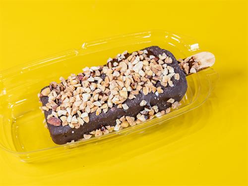 Ice cream Popsicle covered with chocolate & Nuts