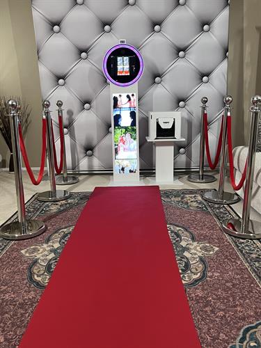 Helio Sapphire M50 Pro Plus Photo Booth w/ red carpet & stanchions