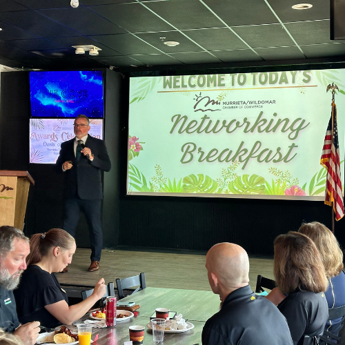 featured Speaker at the Murrieta Wildomar Chamber Breakfast, August 2024