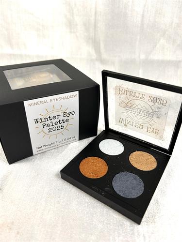 Hand-pressed, high-pigment minerals for a sophisticated winter look.