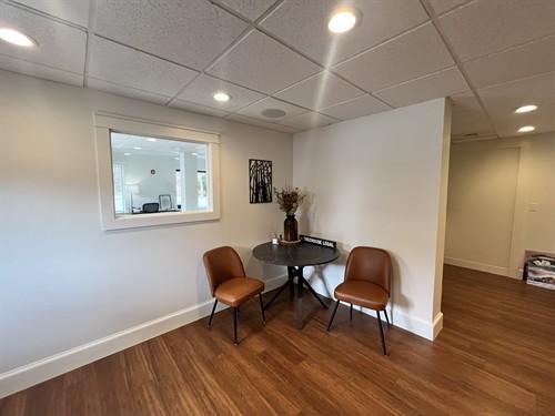 Commercial renovation - new separating wall with window