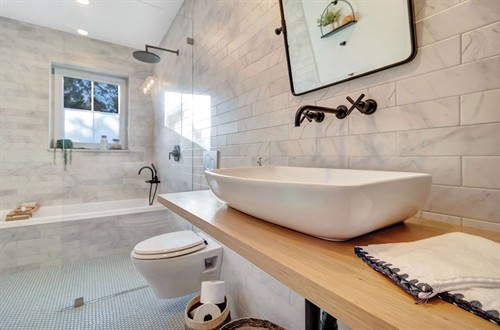 New construction, bathroom in Arundel, ME