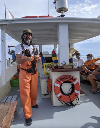 Lobsterman giving the lobster talk 