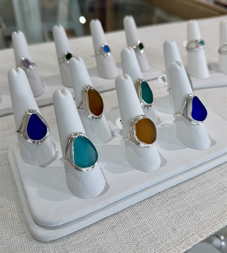 Lita Sea Glass rings set in sterling silver