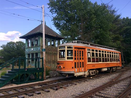 Eastern Mass trolley 4387 and Tower C