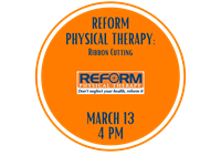 Please join us on Wednesday, March 13 to help Reform Physical Therapy celebrate their grand re-opening with a ribbon cutting ceremony!