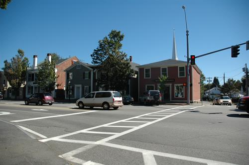The Brick Store Museum can be found at the intersection of Main Street (Route One) and Fletcher Street (Route 35).