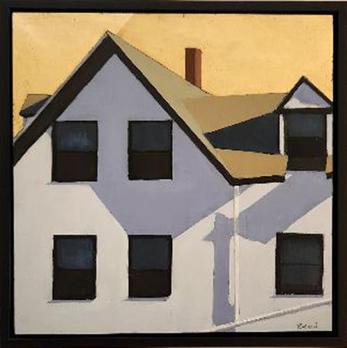 Berri Kramer "Shadow Play" Acrylic on Panel with Gold Leaf