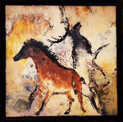 Cheslye Ventimiglia Encaustic "Turning Horse"