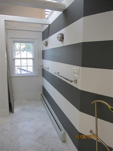 Interior, Bathroom Stripes, Kennebunkport