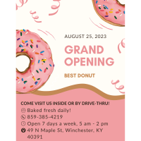 Ribbon Cutting: Best Donuts! Friday, the 25th at 12noon