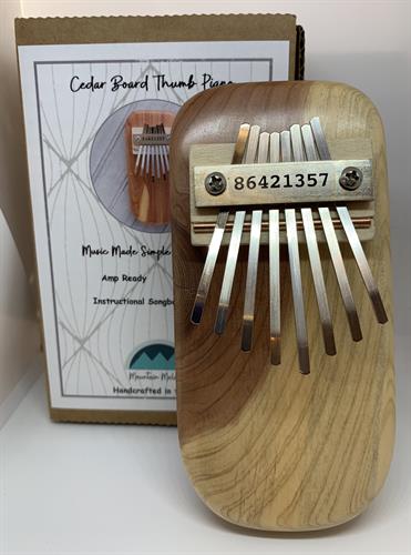 Cedar 8 Key Thumb Piano ( Kalimba ) with songbook.  Handmade in USA.