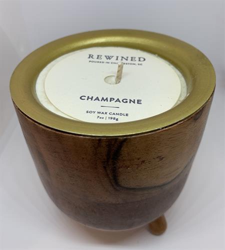 Wine fragrance soy candle in Acacia wood barrel.  Handmade in USA.