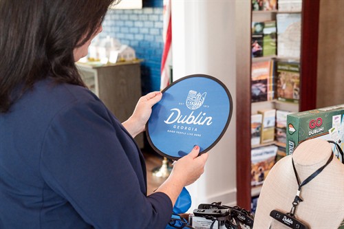 Foldable frisbee fans in the visitors center gift shop