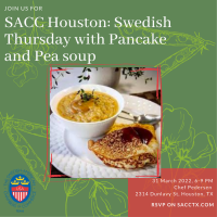  SACC Houston: Swedish Thursday with Pancake and Pea soup