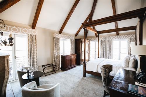 Traditional and modern luxury collide in our French chateaux inspired guest rooms
