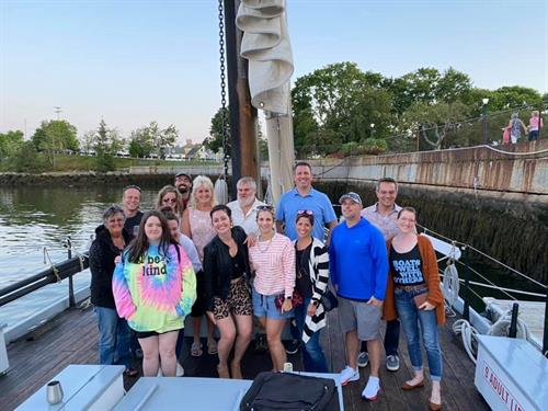 Our staff enjoying a night out on the Portsmouth Gundalow!