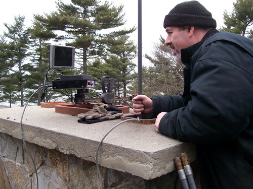 A video scan and photos of the inside of a flue/chimney