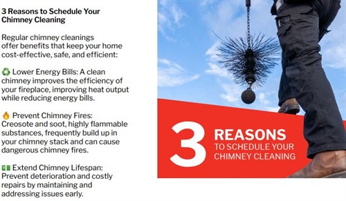 There are many reasons to regularly clean and maintain your flue and chimney!