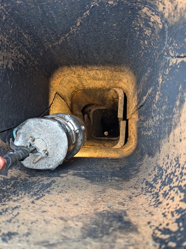 inspection reveals major damage to flue tiles inside a chimney