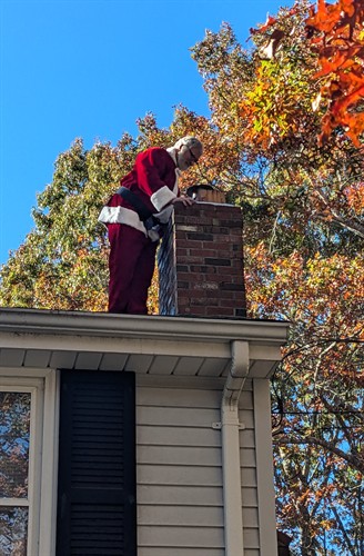 An inspection from Santa's helper (is it big enough and clean enough for the Big Guy?)