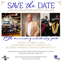 Southeastern Baptist College's 75th Anniversary Scholarship Gala