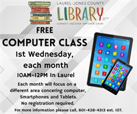 Computer Class at the Library 10 AM - 12 PM