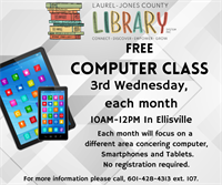 Computer Class at the Ellisville Branch Library 10 AM - 12 PM