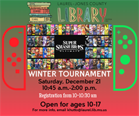 Super Smash Bros Ultimate Winter Tournament: 10 AM -12 PM