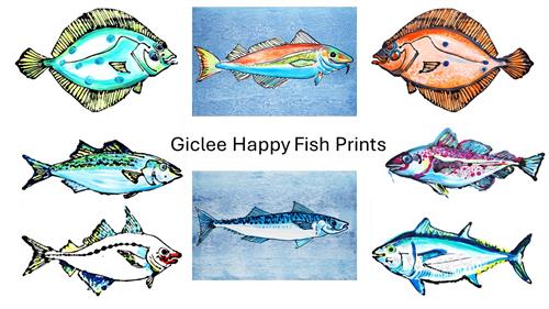 Giclee Happy Fish Prints