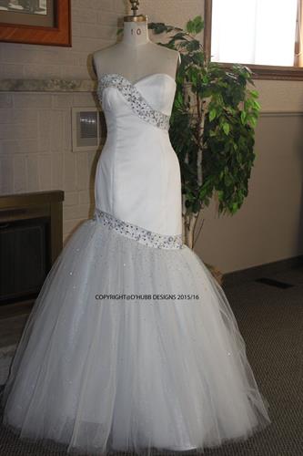 Bridal gown with  sequece ,beads  asymetrical