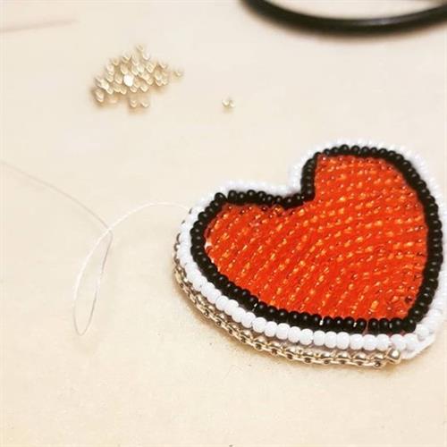Orange Heart Pin