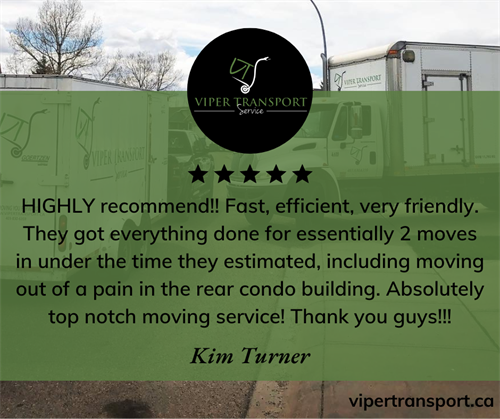 Viper Transport: 5 Star Google Review