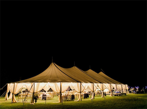 Our sailcloth tents give off a beautiful glow at night!