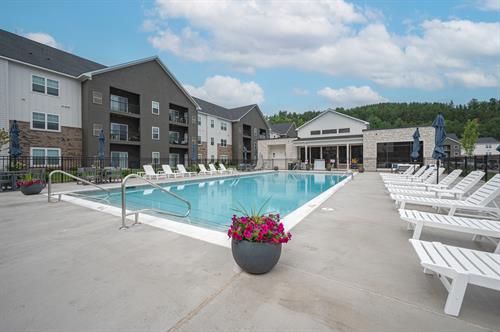 Outdoor Heated Pool | Legends Morgan Farms | Traverse City Apartments