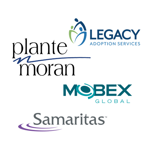 Logo development as part of corporate identity. Top to bottom: adoption, accounting, manufacturer, human servcies.