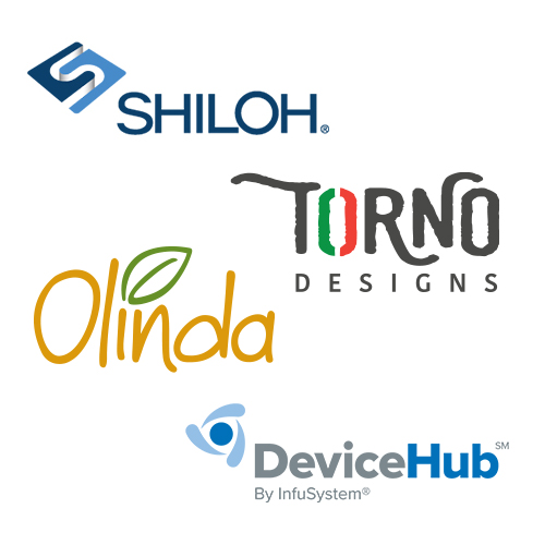 Logo development as part of corporate identity. Top to bottom: manufacturer, furniture, tea, health portal.