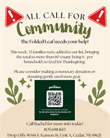 The Folded Leaf Issues Urgent Call for Community Support Ahead of Thanksgiving