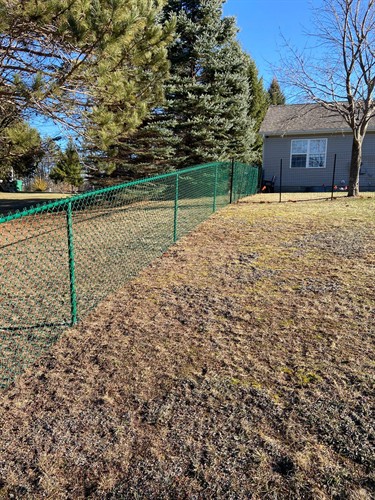Green Vinyl Coated Chain Link Fence - Residential Chain Link Fencing
