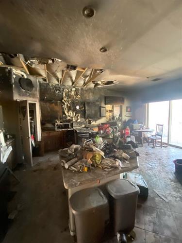Fire devastated kitchen/home