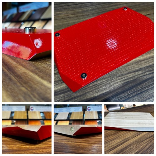 Riff on Christian Louboutin (Cutting Board) w Steel Feet