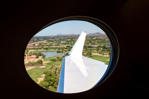 View from a private aircraft window