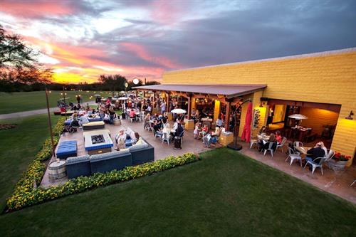 Sunset views on the Isabella's Kitchen patio at Grayhawk Golf Club