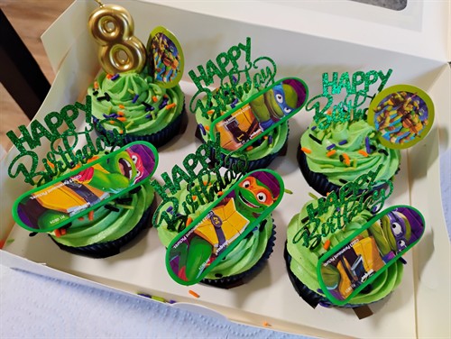 Banana Cinnamon Cupcakes - Teenage Mutant Ninga Turtle Theme