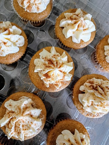 Coquito Inspired Cupcakes - Spice Cake & Poncho Kuba Rum Buttercream