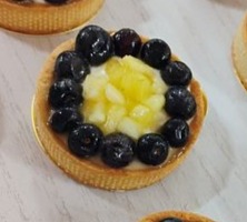 Pineapple Blueberry Coconut Cream Mini Tart
