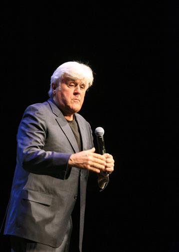 Jay Leno doing a stand-up routine before his Q&A in Long Beach during the 2021-2022 Season