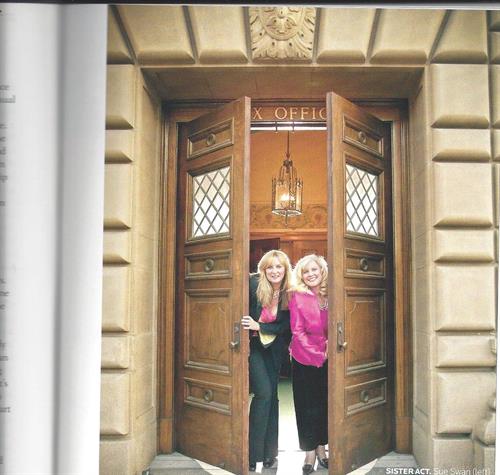 Co-Owners and Sisters Kathy Winterhalder and Sue Swan in front of the Pasadena Civic