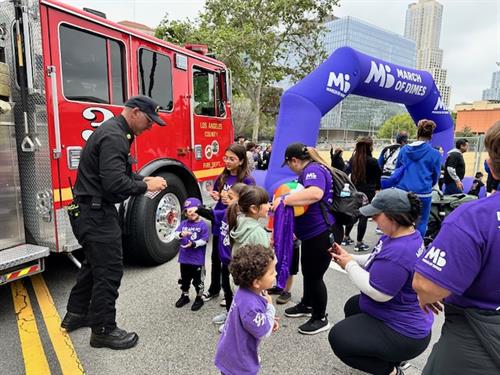 Los Angeles Fire Department and March for Babies walkers -  2024 March for Babies Los Angeles